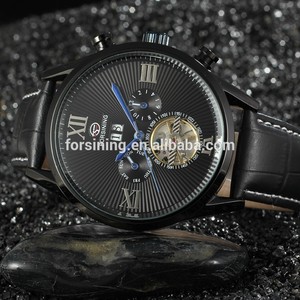 Forsining <span class=keywords><strong>tourbillon</strong></span> en cuir véritable luxe meilleure marque montres hommes <span class=keywords><strong>mouvement</strong></span> automatique - Product Image 2