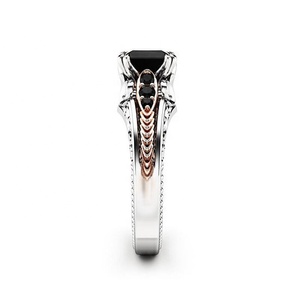 Caoshi Fashion Jewelry Princess Cut Zircon <strong>Ring</strong> Silver <strong>Black</strong> Stone <strong>Ring</strong> Dainty Style <strong>Black</strong> <strong>Ring</strong> Women - Product Image 4