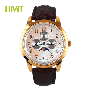 Reloj de Pulsera de Cuarzo de Lujo Unisex, <span class=keywords><strong>Exactime</strong></span>, Redondo, Clásico, de Moda, para Mujer, de Acero Inoxidable, con Correa de Cuero Genuino, Relojes de Cuarzo para Hombre - Product Image 1