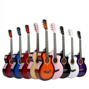 थोक 38c कई रंगीन ध्वनिक इलेक्ट्रिक मैक्सिकन गिटार शुरुआती के लिए