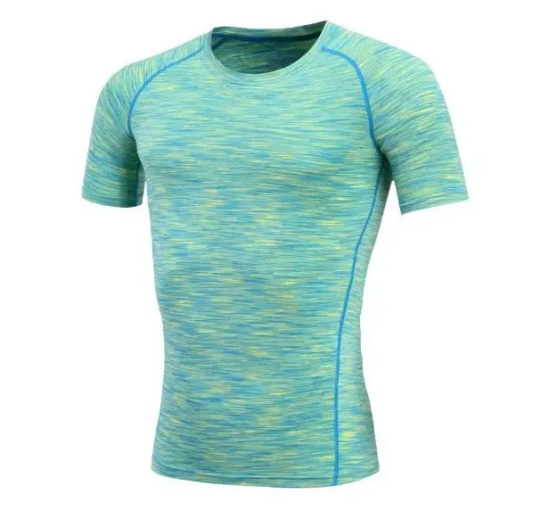 Aanpassen Logo Heren Gym Wear Compressie Shirt Kleding Running Sport T-shirt