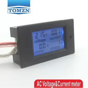 Voltmètre à écran LCD 4 en 1 de puissance active, compteur d'énergie à panneau rétro-éclairé, ammètre kwh 0-20A 80-260V 50/60HZ