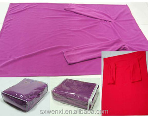 100% poliéster liso estilo adulto Manta polar con mangas largas mantener las manos libres - Product Image 4