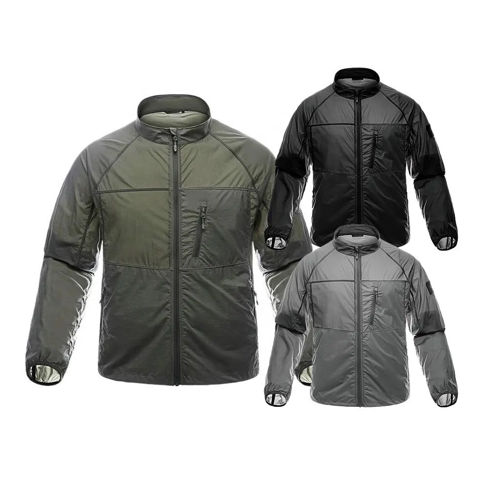 Men's Outdoor Tactical Jacket UV-Protection Lightweight Packable Skin Coat Waterpoof Summer Jacket