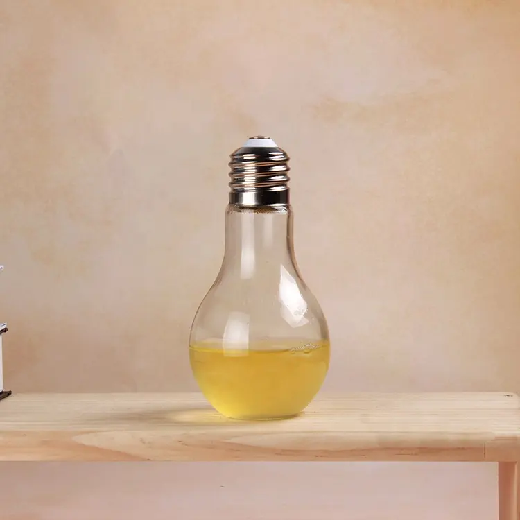 Promotional Items Led Light Bulb Shaped Drinking Cup Bottle With Straw