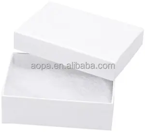 Z21W #21 2-1/2/2x7/8 "Caja de papel de regalo de cartón de remolino blanco personalizada Caja rígida de joyería y caja de venta al por menor