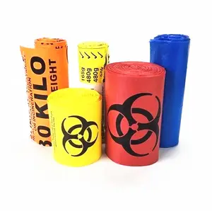YURUI באיכות גבוהה סיטונאי מפעל ספק רפואי כיתה צהוב Biohazard חד פעמי פסולת תיק עבור רפואי זיהומיות פסולת