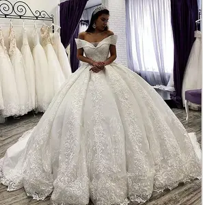 Abito <span class=keywords><strong>da</strong></span> <span class=keywords><strong>Sposa</strong></span> <span class=keywords><strong>da</strong></span> Ballo Vintage con Spalle Scoperte Offerta YF038 - Product Image 1