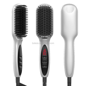 Nouveau Design Fabricant Privé Étiquette 2 dans 1 Anion LCD Électrique Rapide Cheveux Lisseur Brosse - Product Image 3