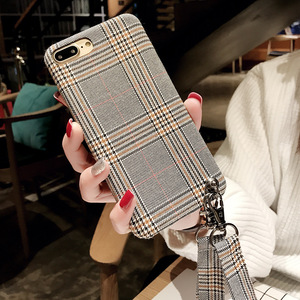 Venta caliente de lujo rejilla celosía tela lanyard <span class=keywords><strong>tel</strong></span>éfono celular caso para el iPhone x 8 8 más 7 7 más 6 6 Más - Product Image 2