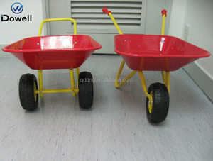 Outil de jardin pour enfants, pneu en métal de brouette, cour Rover avec plateau en acier, rouge - Product Image 4