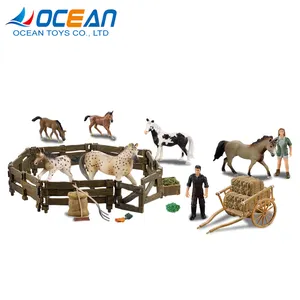 Los niños jugar a fingir caballo de <span class=keywords><strong>granja</strong></span> juego de plástico con hierba - Product Image 1
