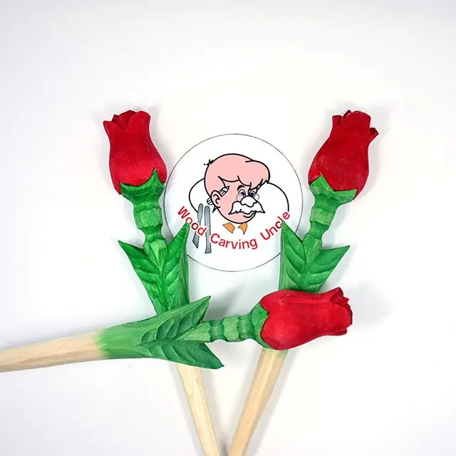 ไม้แกะสลักสีแดง Rose ดอกไม้ปากกาลูกลื่นปากกาวันวาเลนไทน์/คุณภาพสูงส่งเสริมการขายปากกาลูกลื่นปากกาโลโก้สำหรับของขวัญ
