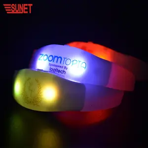 SUNJET Wedding Gifts for Guests Novelty LED Flashing pvc Blinking Bracelet