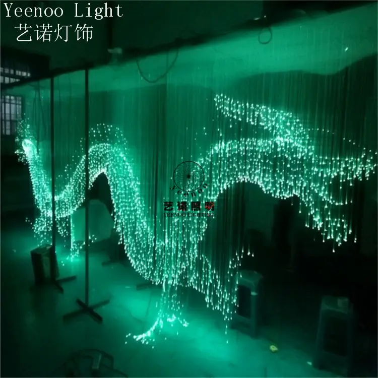 1.0 millimetri in fibra ottica di disegno vivido Cina animale di buon auspicio 3D drago lampadario luce