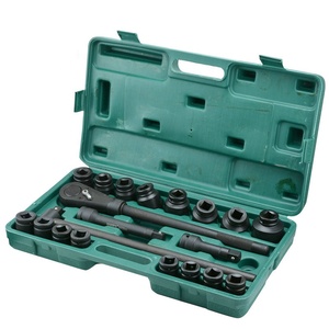 3/4" socket wrench set 21pcs CR-MO heavy duty 19-50mm metric wind gun sleeve group