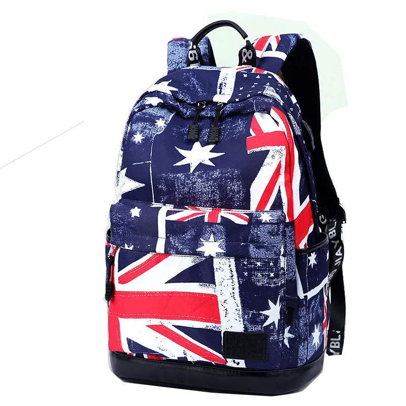 Mochila De tela vaquera con estampado Floral de estilo británico, para adolescentes universitarios