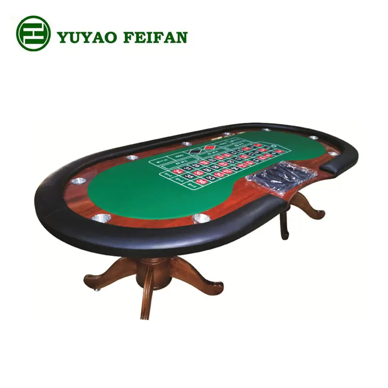 Покерный стол из натурального дерева для казино на 10 персон