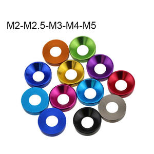 M2 M2.5 M3 M4 M5 M6 M8 Preto vermelho verde azul Anodizado Acabamento Arruela De Alumínio Escareada para RC - Product Image 4