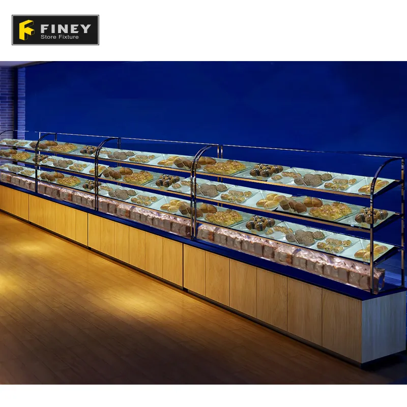 상점을 위한 현대 상점가 빵집 가구 목제 빵 진열대