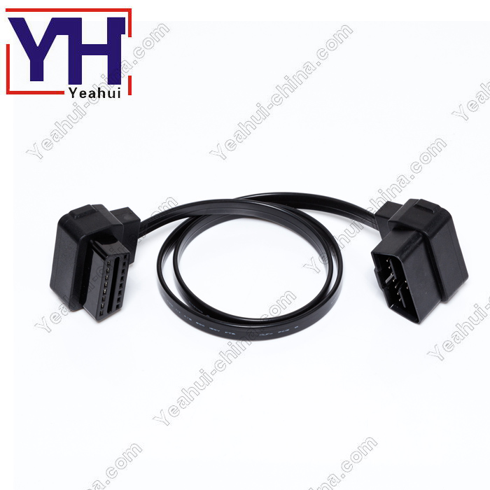 OBD2 удлинитель низкий профиль прямым углом разъем с плоский кабель для GPS Tracker