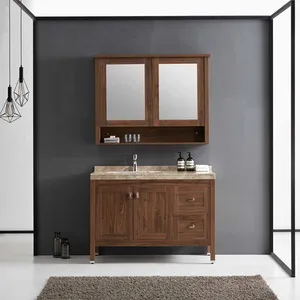 Çin online washroom mobilya çarpın ahşap banyo vanity mağazaları