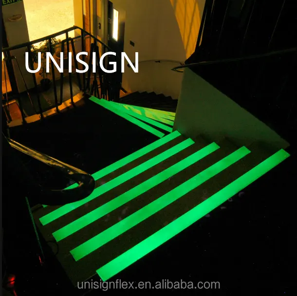 fire exit sign material,safety sign materials,anti slip glow in the dark tape for stair