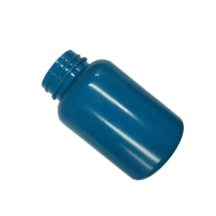 工場供給ファーマグレードブルー/クリア/グリーンHDPE/PETプラスチック製ピルボトル子供用プルーフキャップ付き