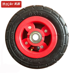 Rueda de goma neumática principal 6x2, carro de carro, rueda de <span class=keywords><strong>cochecito</strong></span> con llanta de plástico, garantía de 3 meses - Product Image 2