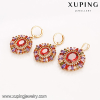 Xuping-pendientes de gota de oro multicolor con imán, conjunto de joyería geométrica, 64236