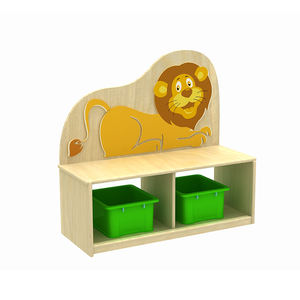 Mobiletto Ecologico a Forma di Giraffa <span class=keywords><strong>in</strong></span> <span class=keywords><strong>Legno</strong></span>, <span class=keywords><strong>Scaffale</strong></span> Portaoggetti per Bambini con Contenitori <span class=keywords><strong>in</strong></span> Plastica - Product Image 6