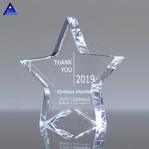 K9 Hochwertige benutzer definierte billige Clear <span class=keywords><strong>Star</strong></span> Trophy Kristallglas Brief besch werer - Product Image 2