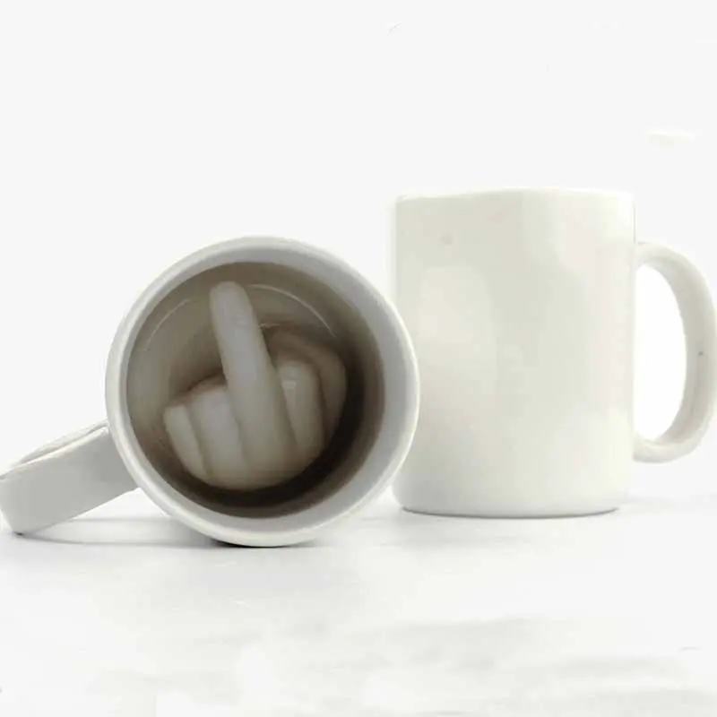 Grappige middenvingerkopjes en keramische mokken, van jou koffiemok, thee en melk, 350ml, P195
