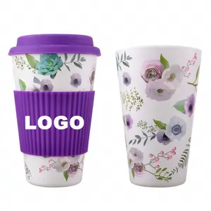 Custom silicone rubber coffee mug cup cover holder sleeve glass lid