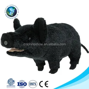 new black pig plush toy custom lifelike soft stuffed black plush pig