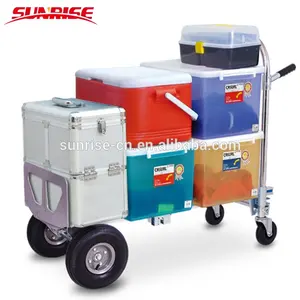 Heavy Duty công nghiệp xe đẩy tay gzt200b Trung Quốc gấp KHO 4 bánh xe nền tảng nhôm handwagen