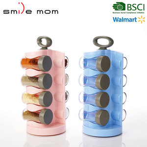 Ensemble de pots à épices en plastique, accessoire de rangement, <span class=keywords><strong>petite</strong></span> surface, 8 bocaux, récipients, H389 - Product Image 3