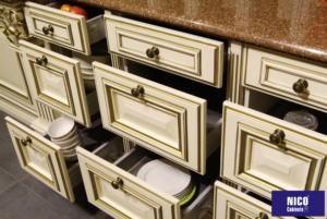 NICOCABINET Custom Classic <strong>Russian</strong> Beige Solid Wood Kitchen Cabinet Furniture Soft Smart Features Sink Faucet Drawer Slide <strong>Hinge</strong> - Product Image 3