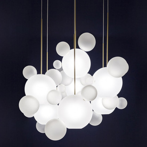Nouveau verre blanc laiteux boule à bulles en verre pendentif lumière pour hôtel - Product Image 1