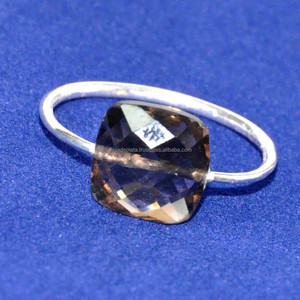 Gemstone Smoky Quartz 925 Anillos de plata esterlina Royal Party Wear Diseñador Anillo de plata Anillo de moda para boda, aniversario. - Product Image 4