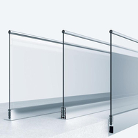 Balustrades et rampes de balcon modernes et abordables en acier inoxydable et aluminium sans cadre, à fixation au sol en U