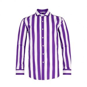 De moda Venta caliente de los hombres <span class=keywords><strong>vestido</strong></span> de <span class=keywords><strong>rayas</strong></span> Camiseta 100% algodón de manga larga Camiseta CASUAL - Product Image 2