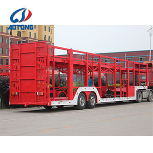 Трехосный сверхмощный стальной автомобильный прицеп, новый полуприцеп для автомобиля, транспортный автомобиль с рисунком наклона - Product Image 3