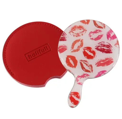 promotional round credit card style stainless steel make up small mirror for beauty and promotion