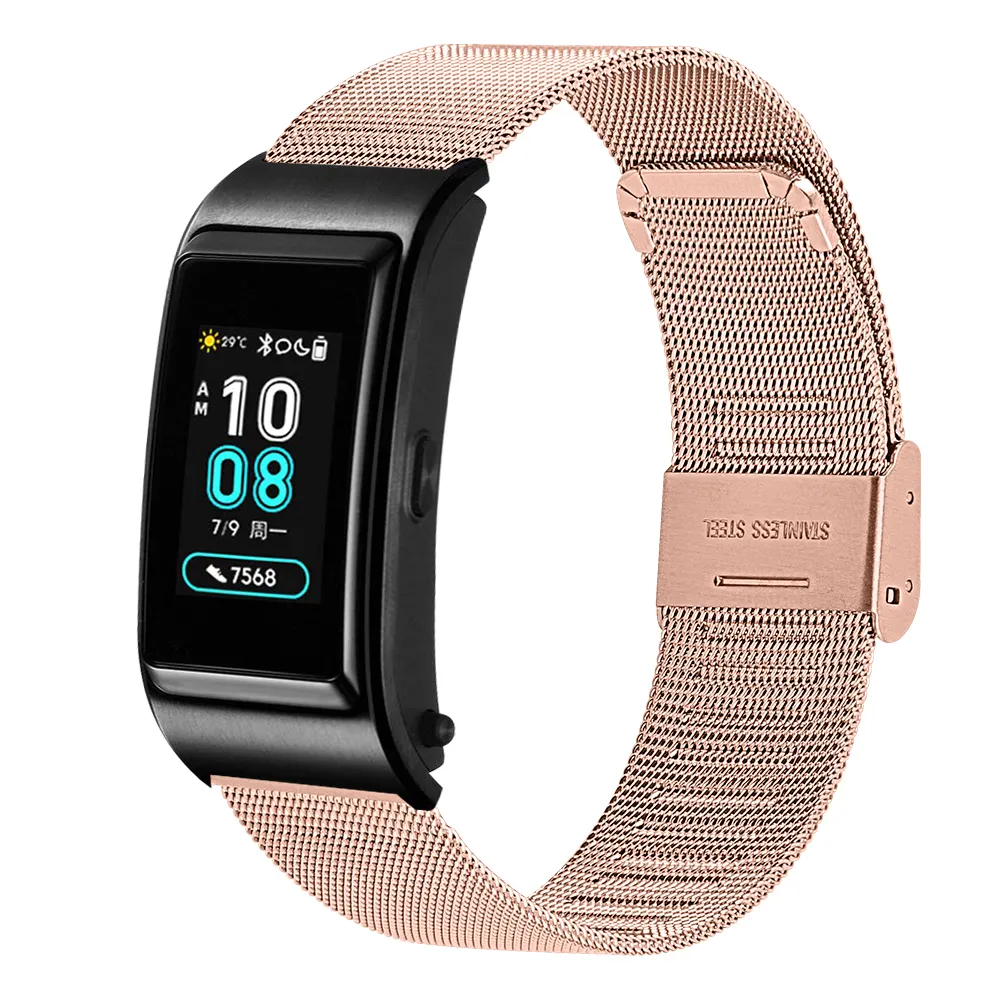OULUCCI 18mm Milanese Loop Magnetic Lock Watch Band for Huawei Talkband B5 - with Hook Buckle Classic Polished Watch Band Strap