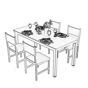 Ghế Và Bàn Ăn Bằng Gỗ-Thép Căn Hộ Nhỏ Đa Năng - Product Image 6