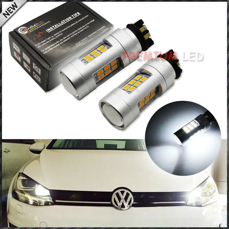 Xenon White 10W PW24W LED Bulb For F30 3 Series Volkswagen Golf & GTi 7 For Daytime Running Light