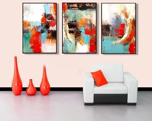Pintura acrílica abstracta de alta calidad pintada a mano para decoración de pared pintura al óleo abstracta moderna para sala de estar