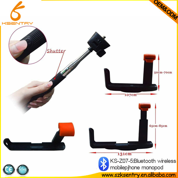 Best selling 2014 Bluetooth gopro monopod selfie poles , Extendable Handheld monopod gopro selfie stick with bluetooth Z07-5