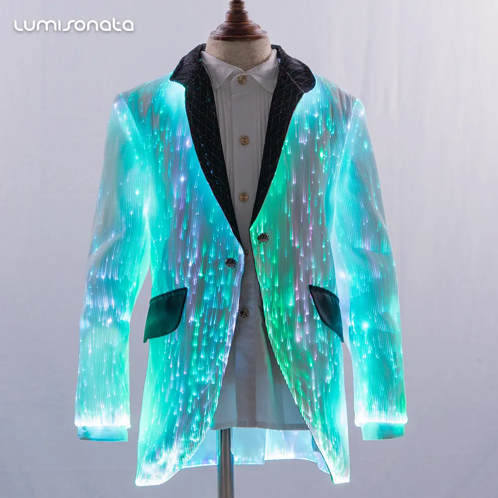 2019 china atacado de fibra óptica branco moda desgaste formal personalizado homem jaqueta casaco de inverno crianças crianças blazer criança